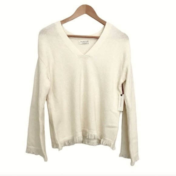 Anthropologie | NWT Joy Fringed V-Neck Sweater - Picture 7 of 16